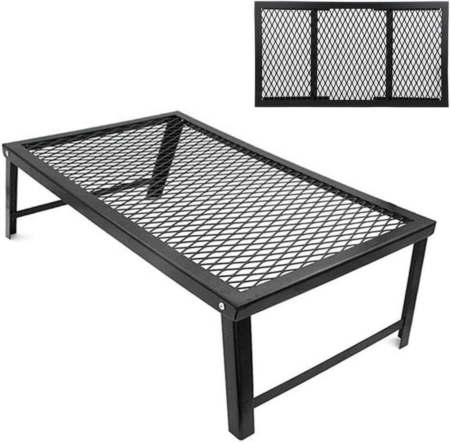 Opvouwbare Grill Kampvuur Rooster Outdoor Koken Ruimtebesparend Ontwerp Zwart