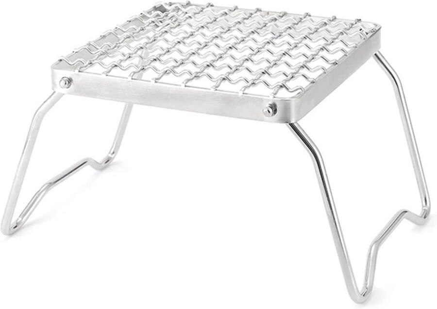 Opvouwbare Grill Roestvrij Staal Outdoor Koken Met Afneembare Poten 14 kg Zilverkleurig