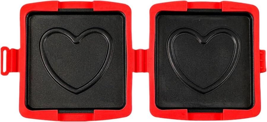 Magnetron Sandwichmaker Sandwichpers Kookpan Keuken Kantoor Reizen Compact Opvouwbaar Ontwerp 18x5x5 cm Rood