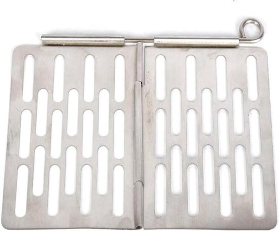 Opvouwbare grillplaat Compacte barbecue Voor buiten koken Roestvrij staal 15.3 x 10.3 cm Zilver