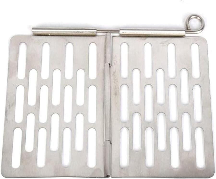 Opvouwbare Grillplaat Compacte BBQ Buiten Koken Roestvrij Staal 15.3x10.3cm Zilver