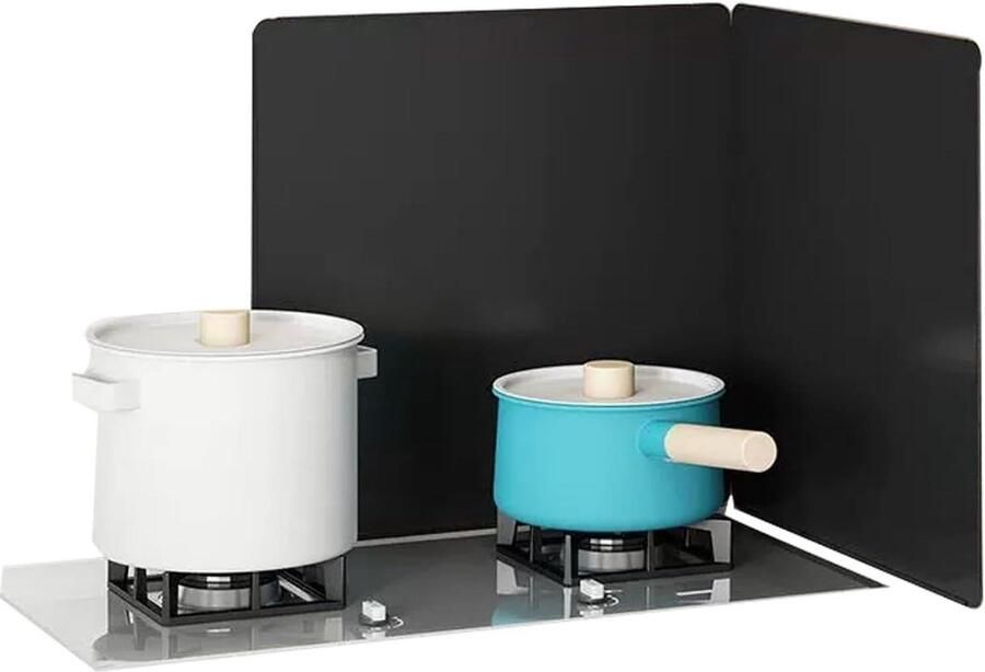 Opvouwbare kachel spatbescherming Vetspatscherm kookplaat Keuken schoonhouden Opvouwbaar ontwerp maten Zwart