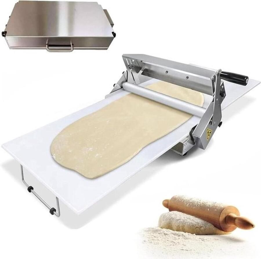 Opvouwbare pastamachine Deegroller Verse pasta maken 56 dikte-instellingen 0-25 mm Zilver