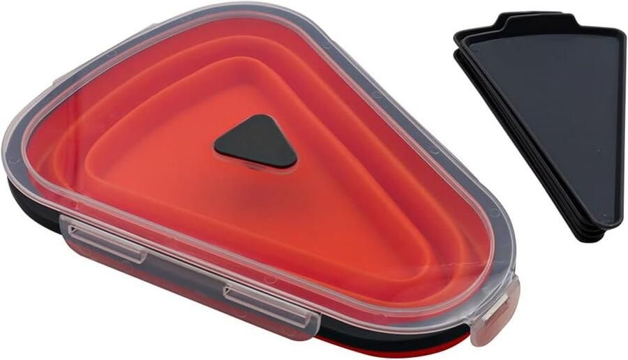 Opvouwbare Pizzadoos Herbruikbare Container Pizza Bewaren Inclusief 5 Scheidingsplaten 25 x 19 x 10 cm Oranje