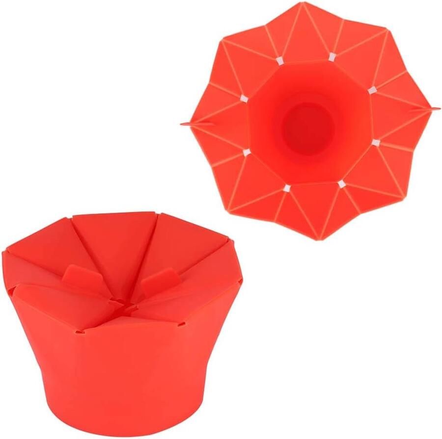 Opvouwbare Popcornkom Magnetron Popcornmaker Thuis Filmavond Ruimtebesparend Ontwerp Ca. 16.5 x 11 cm Rood
