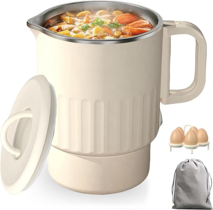 Opvouwbare Reiswaterkoker 1L Draagbaar 600W Automatische Temperatuurregeling