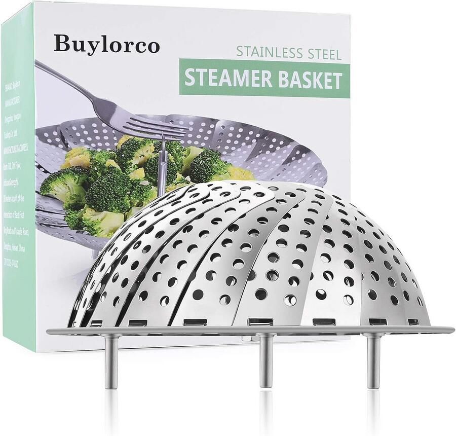 Opvouwbare roestvrijstalen stoommand voor gezonde maaltijden