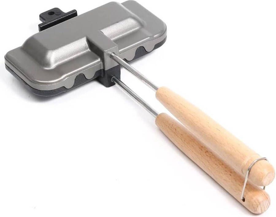Opvouwbare Sandwichmaker met houten handgrepen voor kampvuur gegrilde broodjes- perfect voor open vlammen