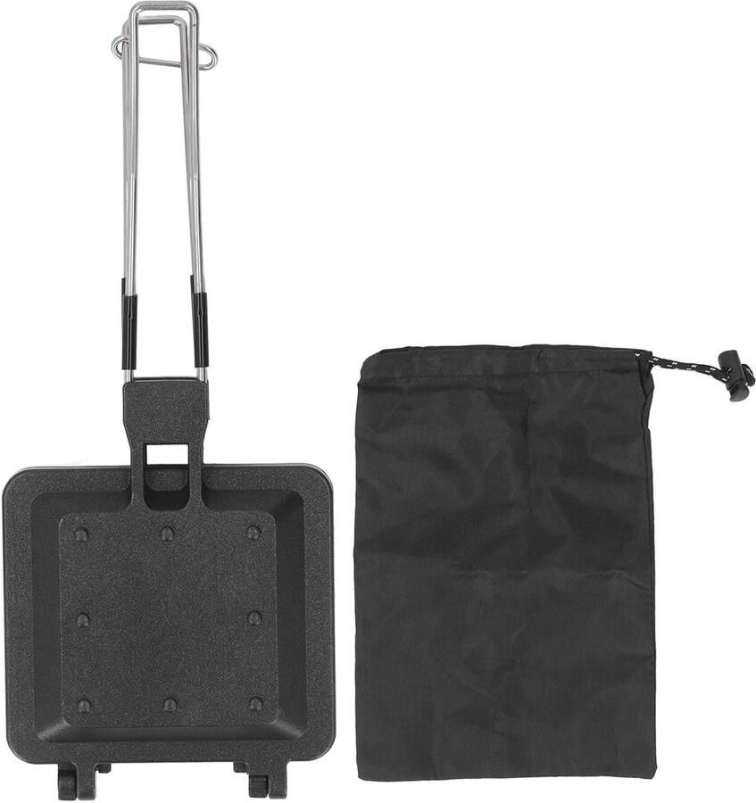 Opvouwbare Sandwichmaker Pers Pan Kamperen en Thuis Niet-klevende Coating 20x15x6 cm Grijs