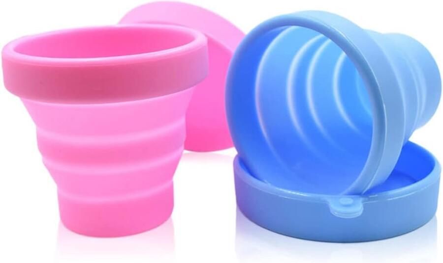 Opvouwbare Siliconen Campingbeker 170ml 2 Stuks Duurzaam en Ruimtebesparend