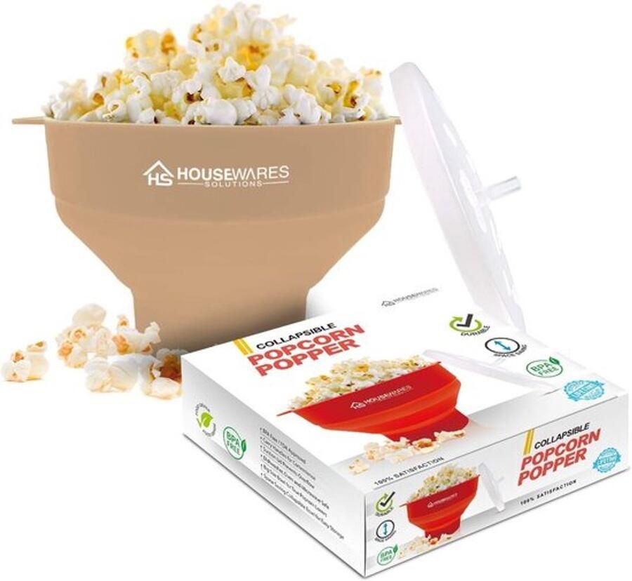 Opvouwbare Siliconen Magnetron Popcorn Popper Bowl