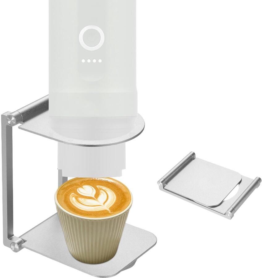 Opvouwbare Standaard voor Draagbare Espressomachine Stabiele Pour-Over Koffiestandaard met Onderstel Koffiezetapparaathouder voor Bureau Thuis Kantoor Reizen Kamperen (Zilver)