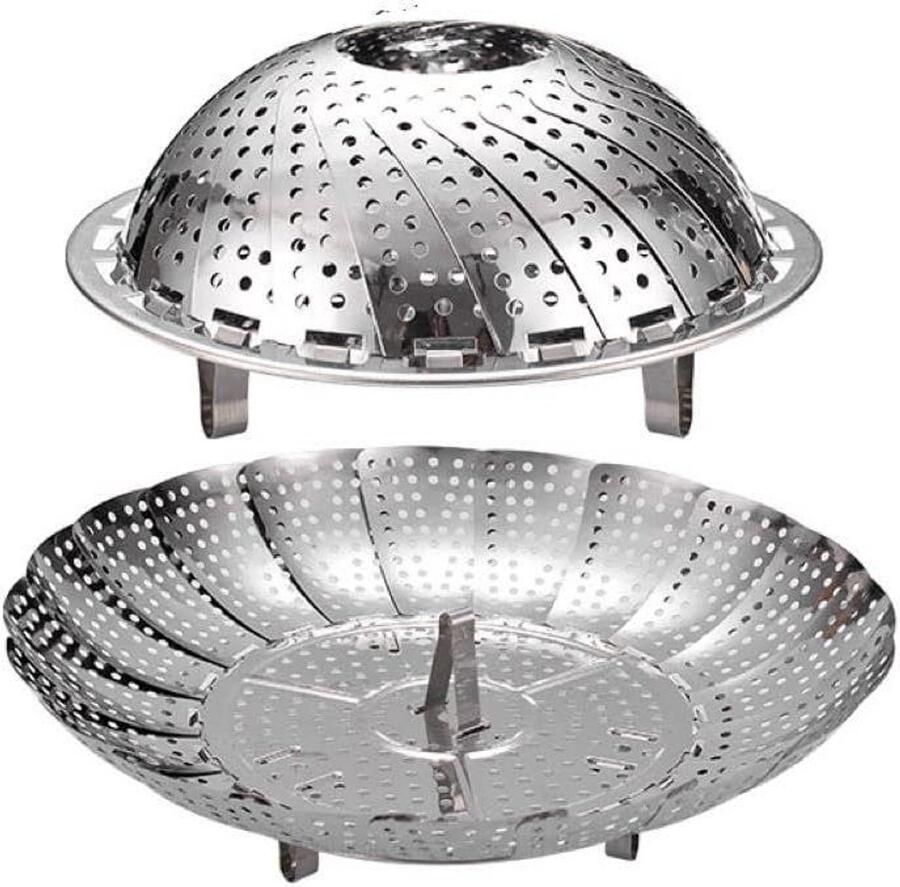 Opvouwbare stomer Stoommand Gezond koken Ruimtebesparend ontwerp Tot 25 cm Zilver