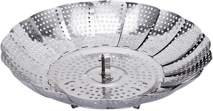 Opvouwbare Stoominzet RVS Verstelbare Stoommand voor Pannen (Tot 27 cm) Gezond Koken