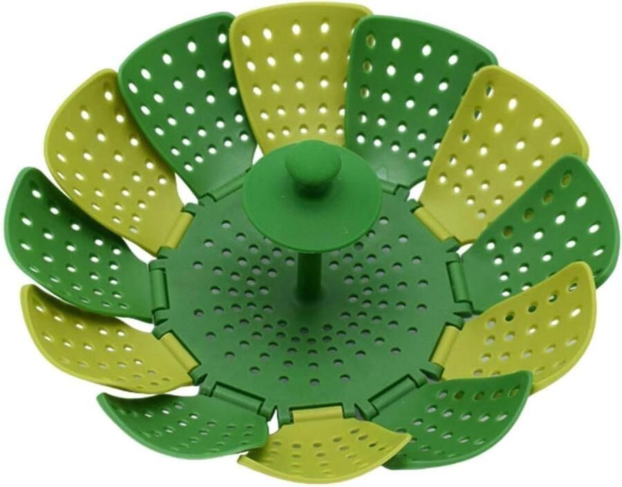 Opvouwbare Stoommand Keuken Stomer Gezond Koken Intrekbare Handgreep 14.5 cm Groen
