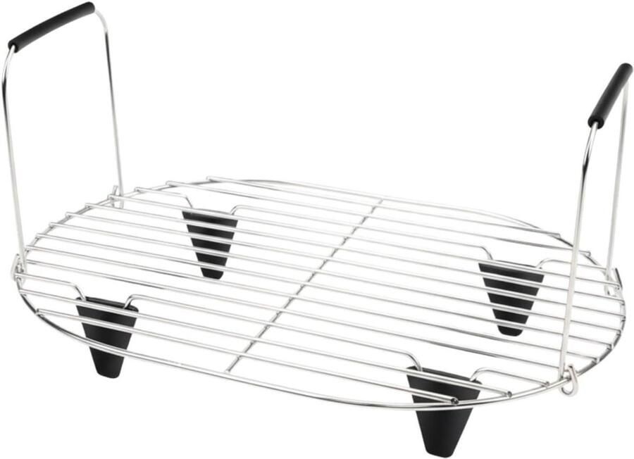 Opvouwbare Stoommand Kookrek Accessoire Veelzijdig Koken Hittebestendig Handvat 29 x 21 x 5 cm Zilver