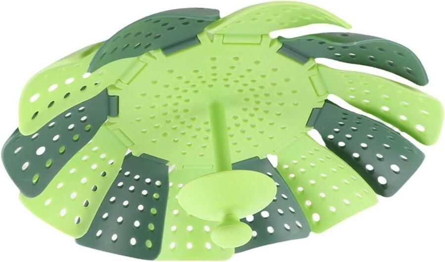 Opvouwbare Stoommand Telescopische Koker Gezond Koken Ruimtebesparend Ontwerp Tot 25 cm Groen