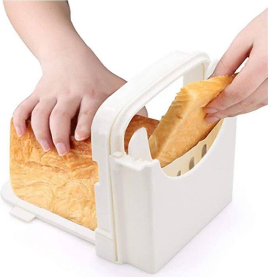 Opvouwbare Verstelbare Brood Snijmachine Snijvorm Diktes Toast Snijden Cutter voor Brood Gebraden Sandwich Maker Wit