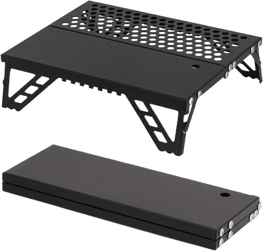Opvouwbare Vuur Grill Kampeer Grill Roosters Buiten Koken Compact Transportvriendelijk 26 x 20 cm Zwart