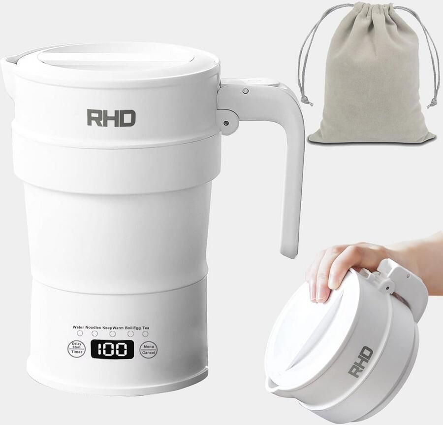 Opvouwbare Waterkoker 0 7L Multifunctionele Camping Waterkoker met Warmhouden en Uitgestelde Start 1000W