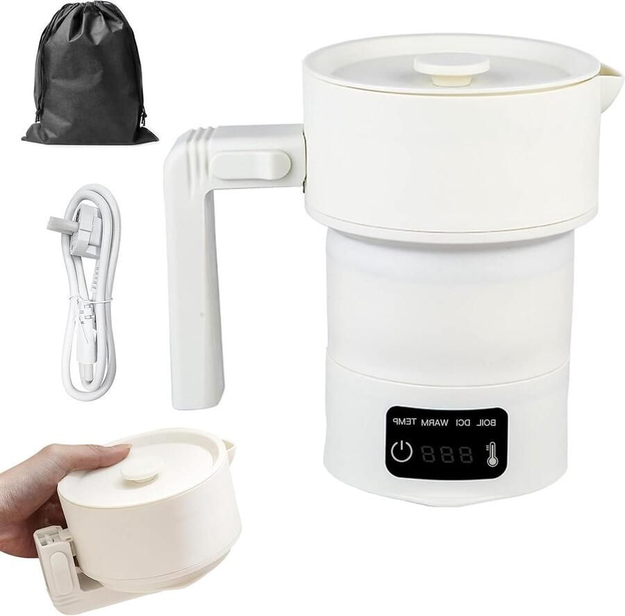 Opvouwbare Waterkoker 600 ml voor Reizen Kamperen en Thuisgebruik Snelle Kooktijd van 3 Minuten Compact en Lichtgewicht