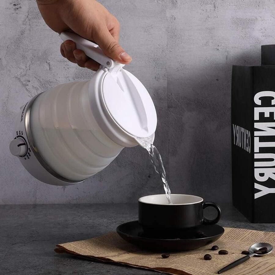 Opvouwbare Waterkoker Camping Waterkoker Elektrische Waterkoker Reizen en Koken Voedselveilig Siliconen Materiaal 600ML One Color
