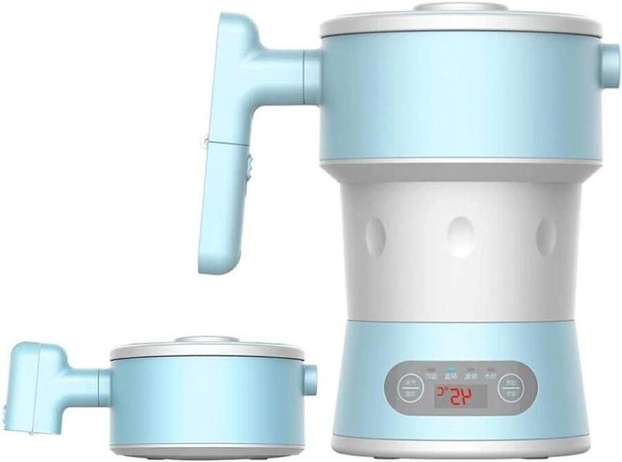 Opvouwbare Waterkoker Camping Waterkoker Reizen en Kantoor Ruimtebesparend Ontwerp 800 ml Zwart