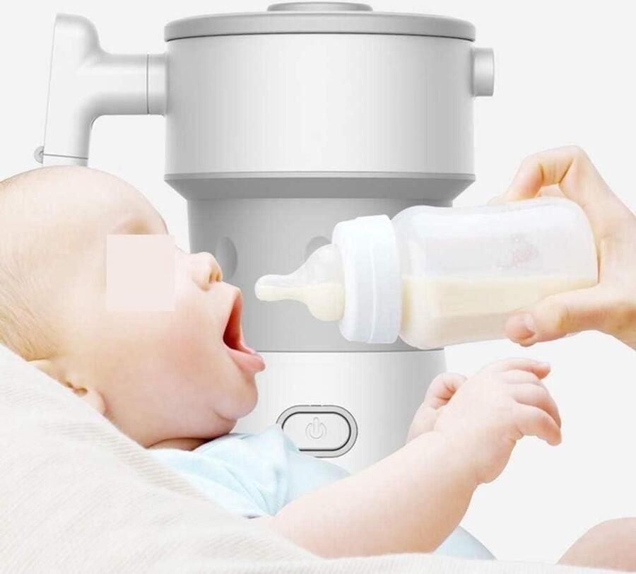 Opvouwbare Waterkoker Camping Waterkoker Reizen en Koken Dubbele Spanning 800 ml Wit