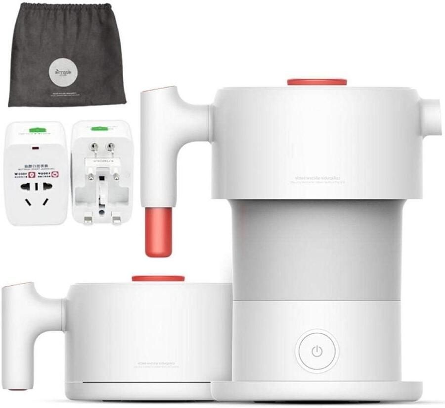 Opvouwbare Waterkoker Draagbare Ketel Reizen en Kamperen Dubbele Spanning 0.6L Capaciteit Wit