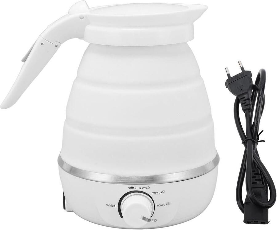 Opvouwbare waterkoker Draagbare koker Reizen en kamperen Automatische uitschakeling 600 ml Wit