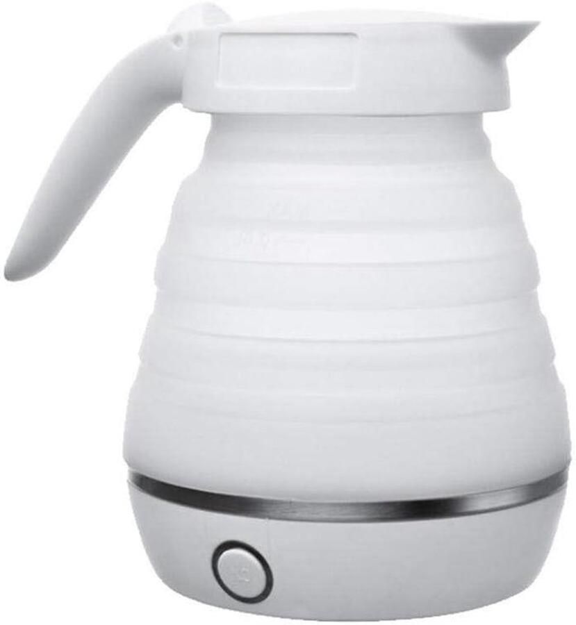 Opvouwbare Waterkoker Draagbare Koker Reizen en Kamperen Voedselveilig Siliconen 07m Snoer Wit