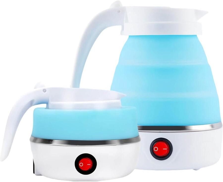 Opvouwbare waterkoker Draagbare waterkoker Reizen kamperen Voedselveilig siliconen 600 ml Blauw