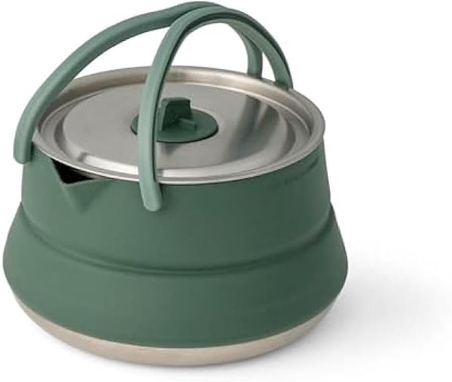 Opvouwbare Waterkoker Kampeerwaterkoker 1 6 Liter Inklapbaar Tot 63 Mm Roestvrijstalen Bodem En Deksel Dubbele Handgrepen Van Nylon Inclusief Lidkeep Clip Ideaal Voor Camping En Backpacken
