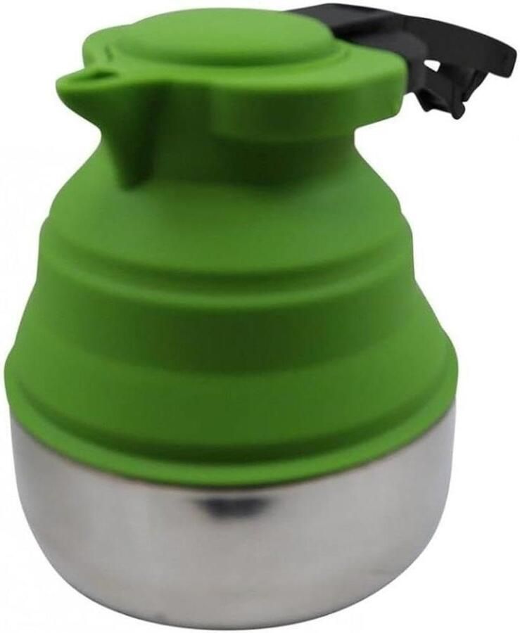 Opvouwbare waterkoker Kookpan Kamperen en reizen Vaatwasser en ovenvast 15 liter Groen