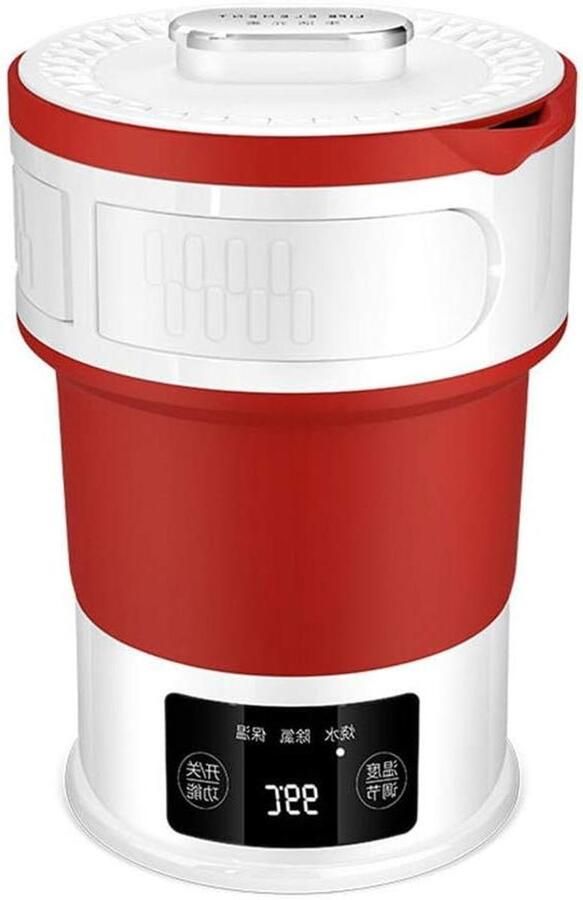 Opvouwbare Waterkoker Reis Koker Mini Snel Water Koken Gekookt en Droogbeveiliging 06L Rood