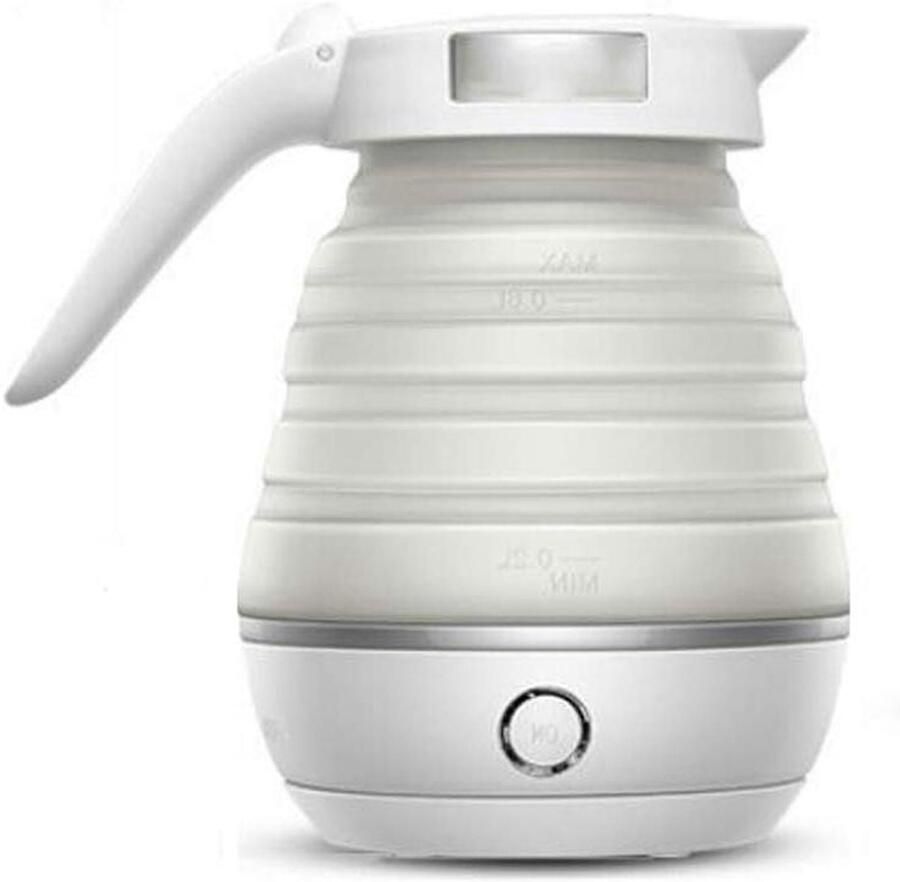 Opvouwbare Waterkoker Reis Waterkoker Draagbaar Snel Water Koken Compact Opvouwbaar Ontwerp 06 Liter Wit