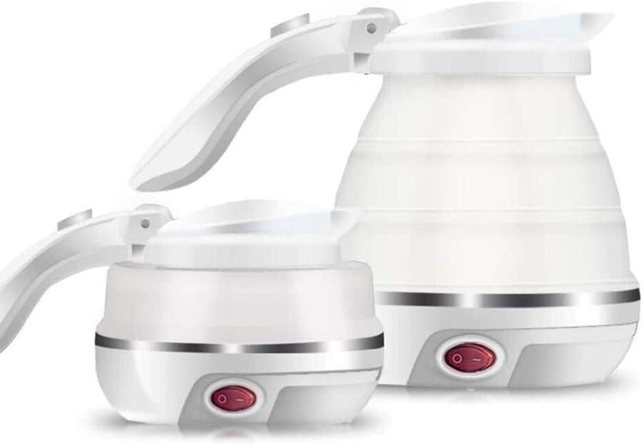 Opvouwbare Waterkoker Reis Waterkoker Elektrisch Koken Onderweg Universele Dual Voltage 500ml Wit