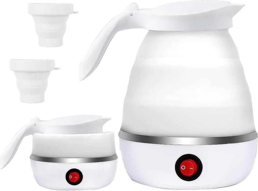 Opvouwbare Waterkoker Reis Waterkoker Kamperen en Reizen Compact en Ruimtebesparend 06 Liter Wit