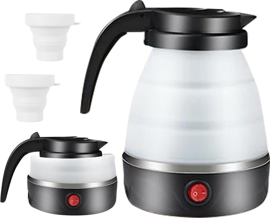Opvouwbare waterkoker Reis waterkoker Kamperen en reizen Compact en ruimtebesparend 06 liter Zwart