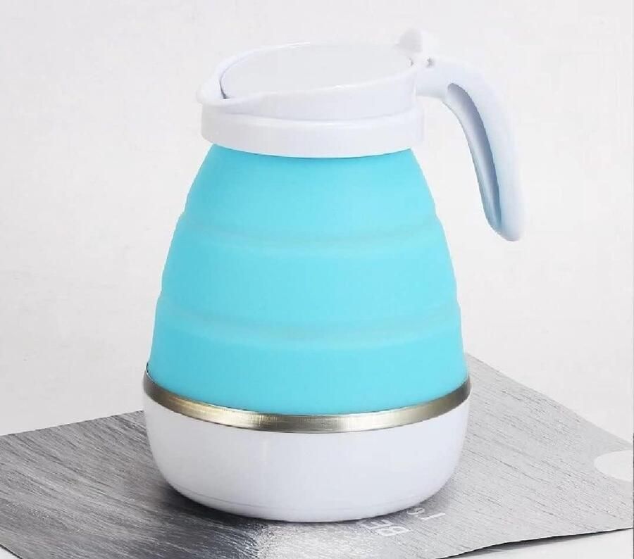 Opvouwbare Waterkoker Reis Waterkoker Koffie en Thee Dubbele Spanning Ontwerp 800ml Blauw