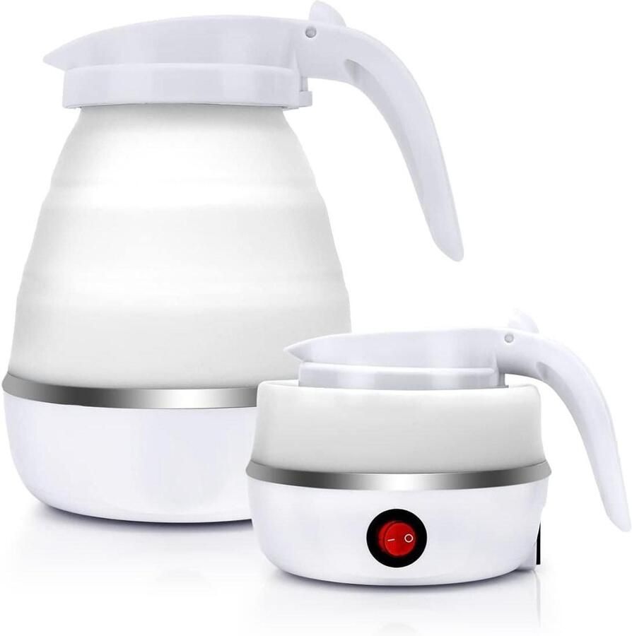 Opvouwbare waterkoker Reis waterkoker Koken onderweg Compact en draagbaar 06 liter Wit