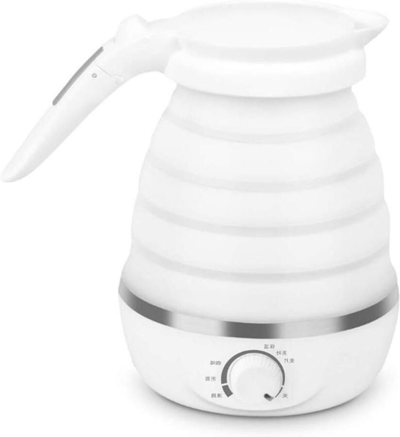 Opvouwbare waterkoker Reis waterkoker Koken onderweg Compact en draagbaar 06 Liter Wit