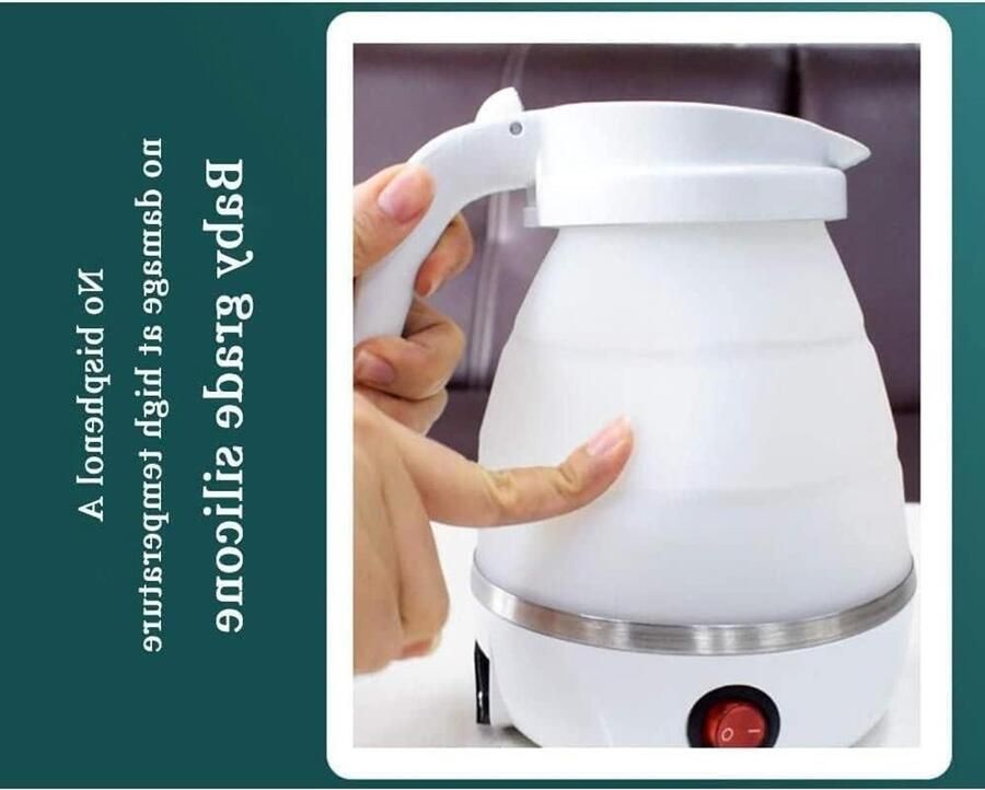 Opvouwbare Waterkoker Reis Waterkoker Koken Onderweg Dubbele Spanning 600 ml Blauw