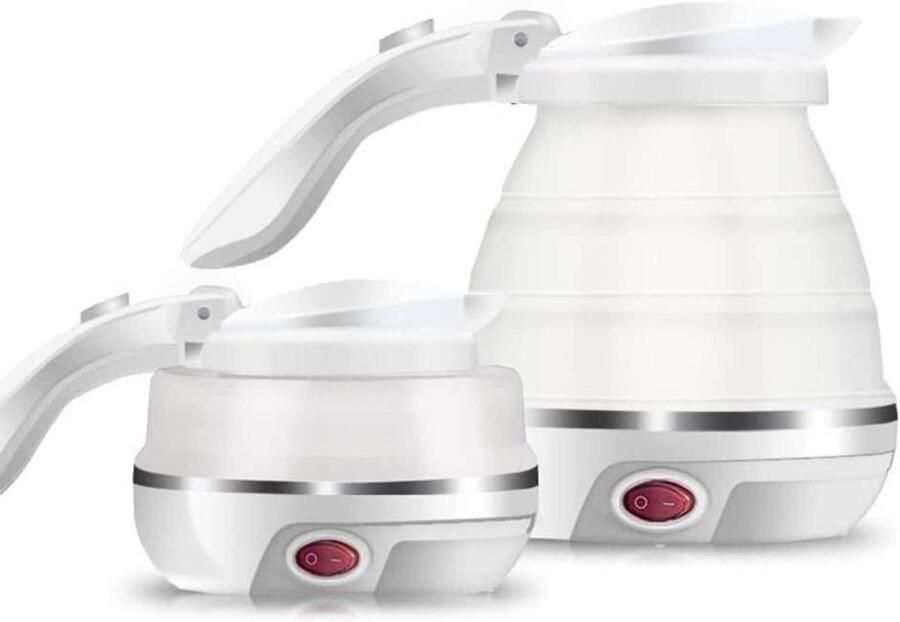 Opvouwbare Waterkoker Reis Waterkoker Koken Onderweg Universeel Voltage 500ml Wit