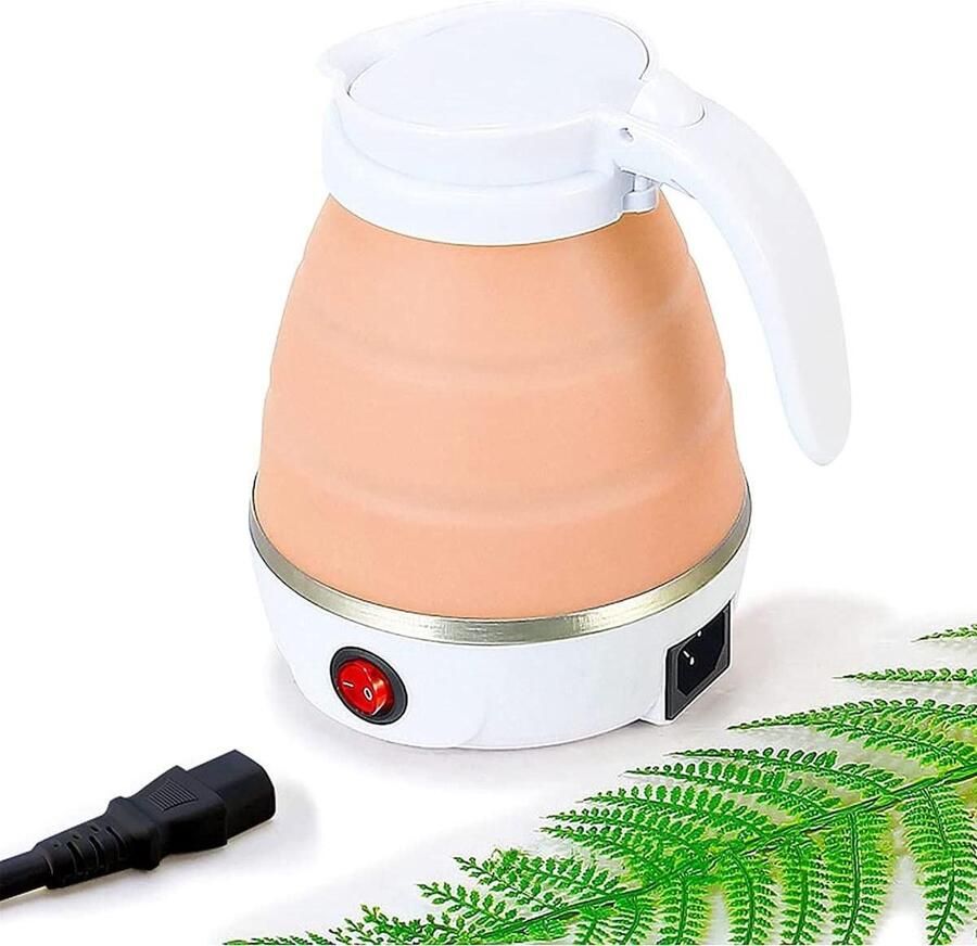 Opvouwbare Waterkoker Reis Waterkoker Kookpot Warm Water Meenemen Snelle Kooktijd 5 Minuten 0.6 Liter Bruin