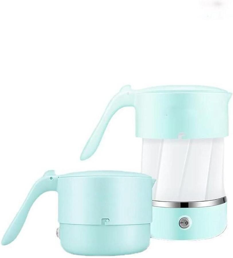 Opvouwbare waterkoker Reis waterkoker Mini Buiten koken Roestvrij staal siliconen 0.5L Blauw