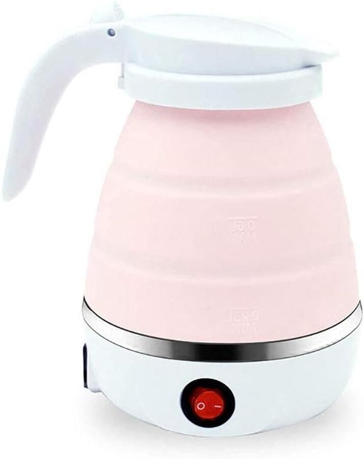 Opvouwbare Waterkoker Reis Waterkoker Reizen en Zakenreizen Veilig BPA-vrij Materiaal 600 ml Roze