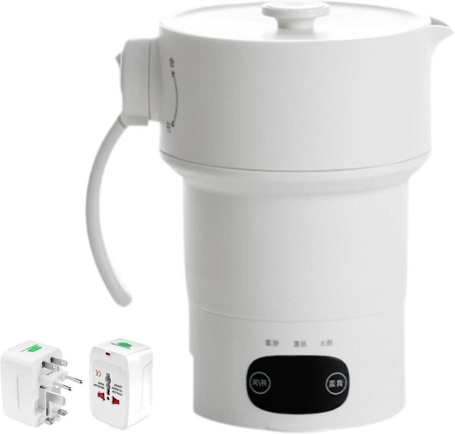 Opvouwbare Waterkoker Reis Waterkoker Siliconen Koffie Thee Bereiden Constante Temperatuur 06L Titanium