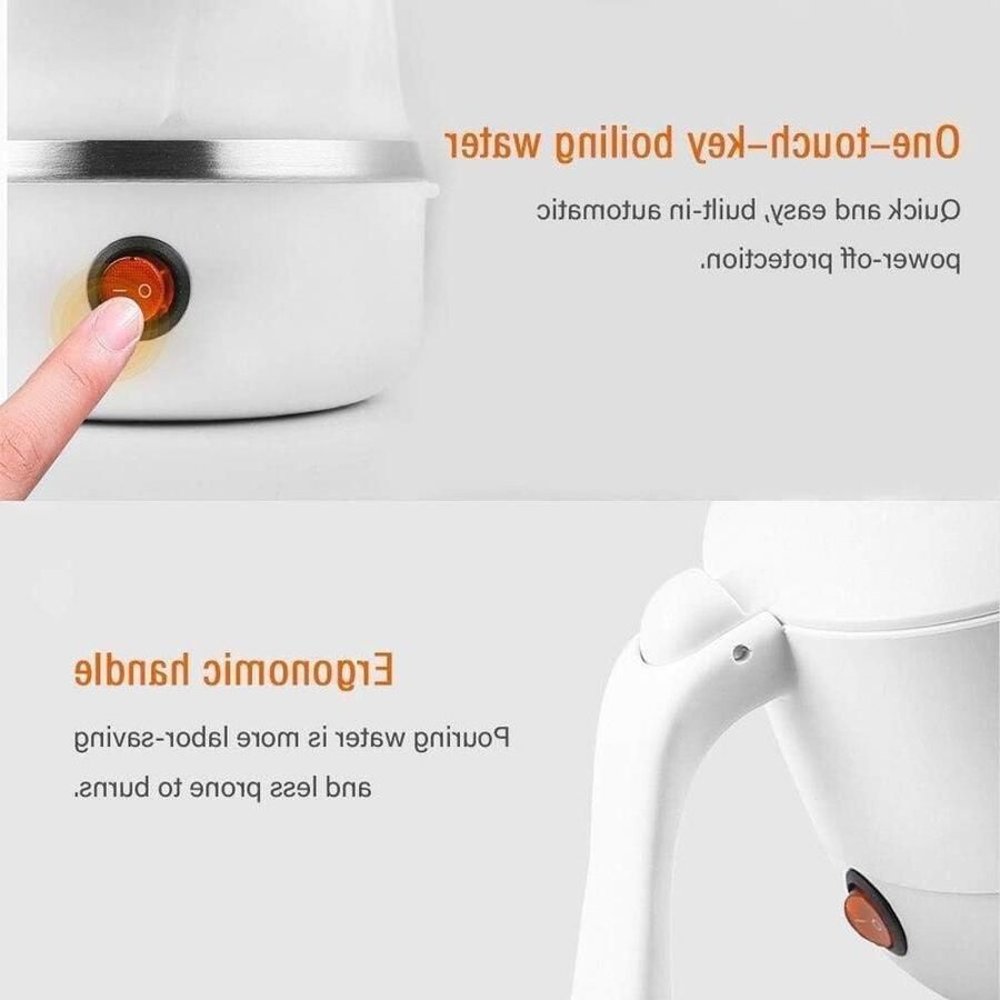 Opvouwbare waterkoker Reis waterkoker Siliconen waterkoker Koken van water Voedselveilig siliconen 05L Wit