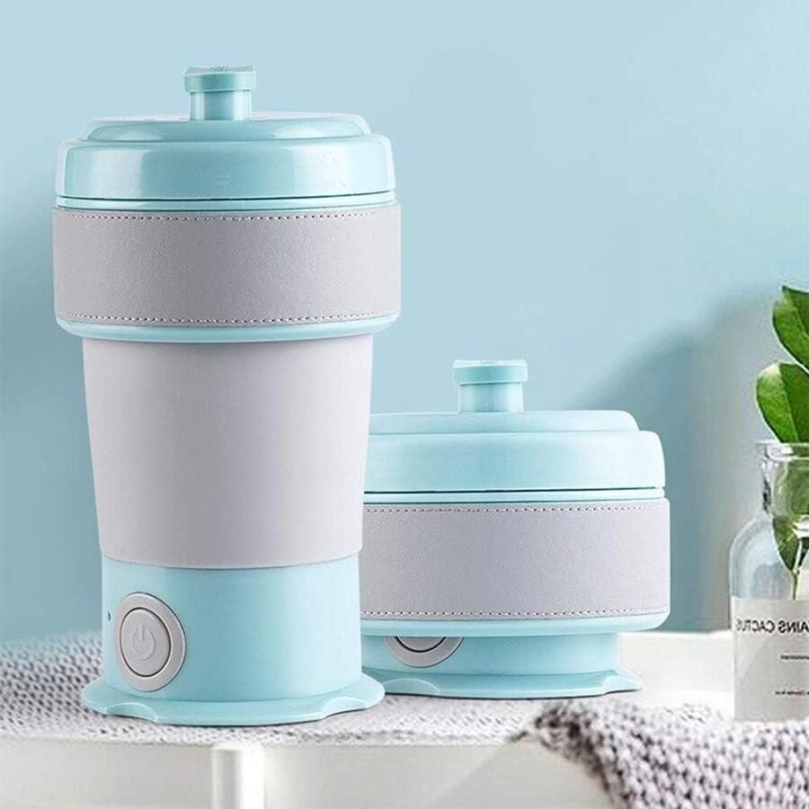 Opvouwbare Waterkoker Reis Waterkoker Silicoon Snel Water Koken Dubbele Beveiliging 0.45 Liter Roestvrij Staal